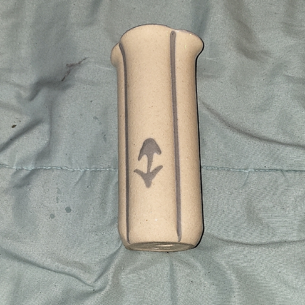 Source Unknown Cream and Gray Ceramic Vase